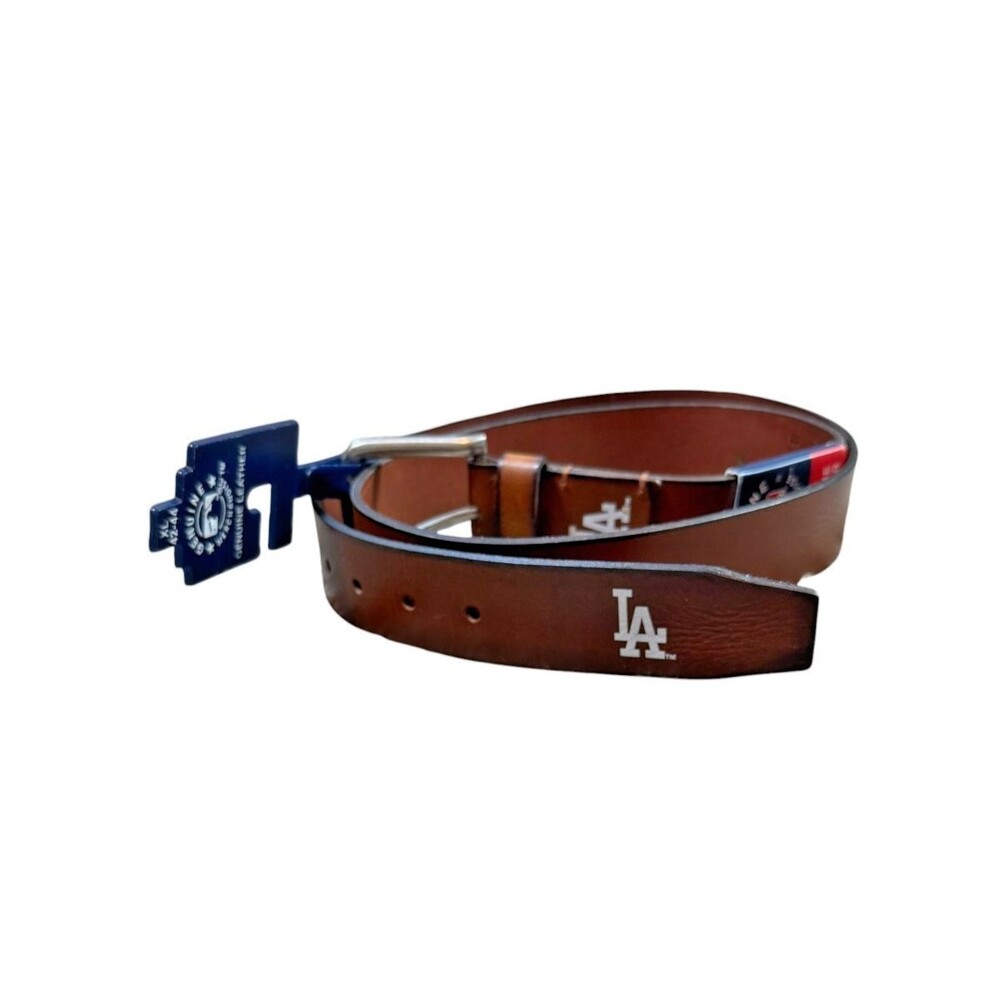 Los Angeles Dodgers Genuine Leather Brown Belt XL 42-44 LA MLB Baseball Fanwear